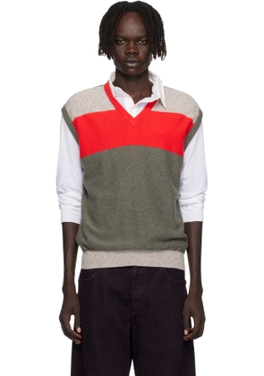 Eckhaus Latta Taupe & Red Racer Vest
