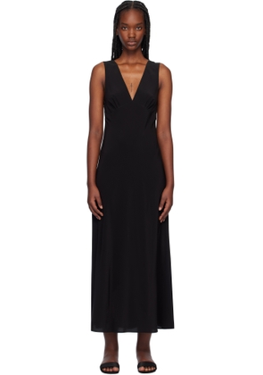 Matteau Black Plunge Slip Dress