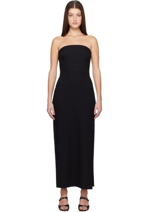 Matteau Black Crêpe Strapless Maxi Dress