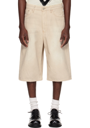 Acne Studios Beige Button Denim Shorts