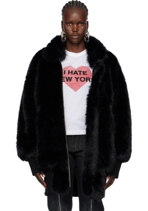 VAQUERA Black Faux-Fur Bomber Coat