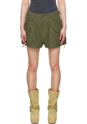 R13 Green Loose Marianne Cargo Shorts