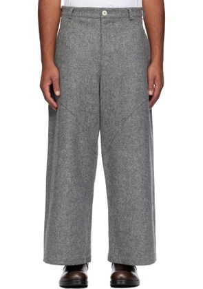 SAGE NATION Gray Wool Carpenter Trousers