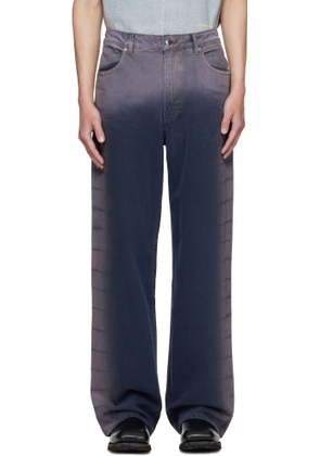 Eckhaus Latta Blue & Purple Wide-Leg Jeans