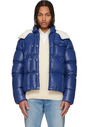 Moncler Blue Serfanto Hooded Short Down Jacket