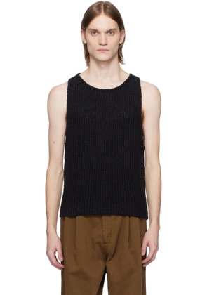 CMMN SWDN Black Eli Tape Knit Tank Top