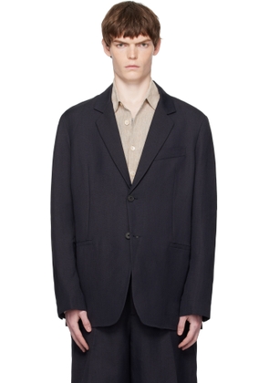 Studio Nicholson Navy Roversi Linen Blazer