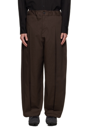 SAGE NATION Brown Box Pleat Trousers