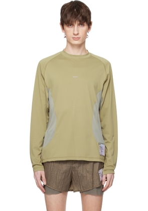 Satisfy Khaki & Gray AuraLite Tech Long T-shirt