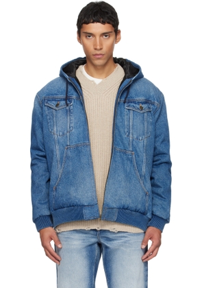EGONlab Blue Hooded Denim Jacket