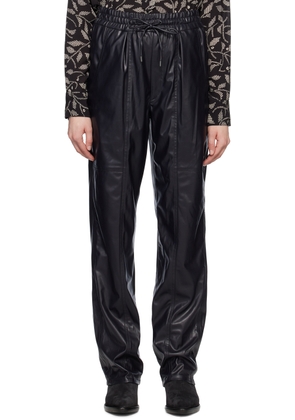 Isabel Marant Etoile Black Brina Faux-Leather Trousers