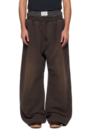 Acne Studios Brown Layered Logo Sweatpants