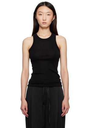 Róhe Black Racerback Merino Jersey Tank Top