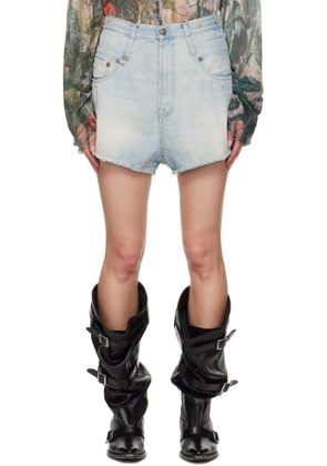 R13 Blue Straight Double Loop Venti Denim Shorts