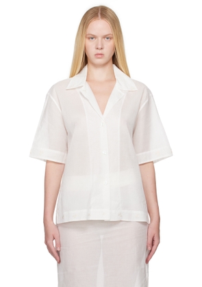 Róhe White Camp Collar Organza Shirt