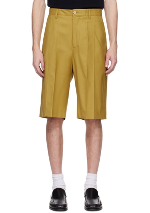 CMMN SWDN Yellow Ara Deep Pleat Shorts
