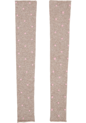 Ashley Williams Beige Knit Arm Warmers