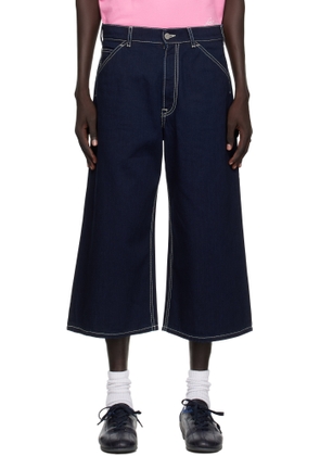 Acne Studios Blue Embroidered Denim Shorts