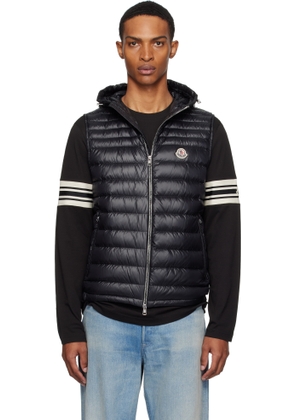 Moncler Black Orant Hooded Down Vest