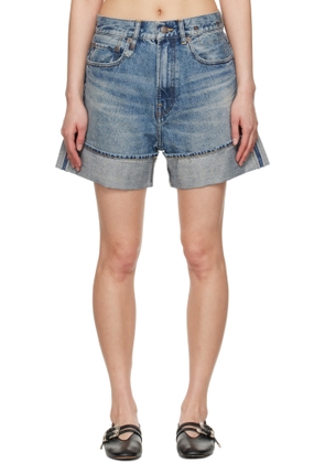 R13 Blue Nina Denim Shorts