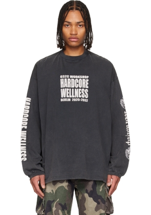 032c Black Hardcore Wellness Oversized Longsleeve T-shirt