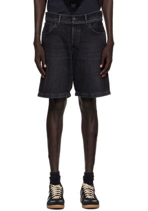 Acne Studios Black Loose Fit Denim Shorts