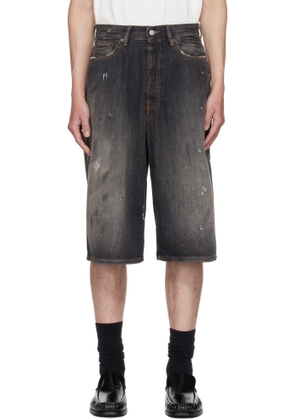 Acne Studios Black Faded Denim Shorts