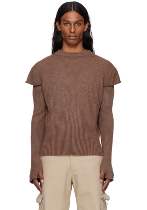 Charlie Constantinou Brown Light Knit Long Sleeve Sweater
