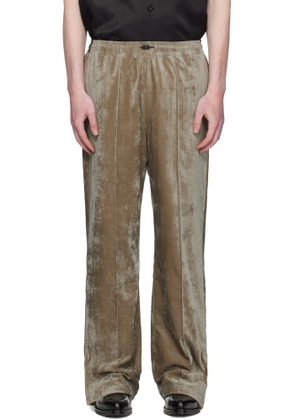 Toga Virilis Khaki Velvet Track Pants