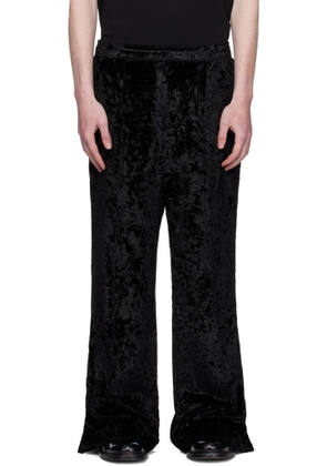 Toga Virilis Black Crush Velvet Trousers