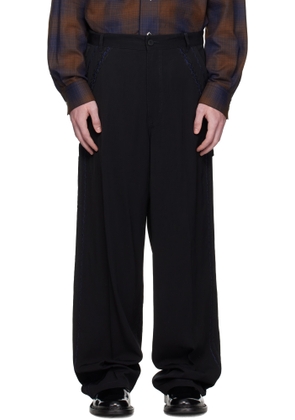 Toga Virilis Black Viscose Twill Trousers