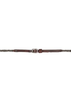 R13 Brown Skinny Chain Belt