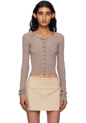 Mirror Palais Brown Drawstring Cardigan