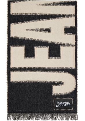 Jean Paul Gaultier Black & Beige Logo Scarf