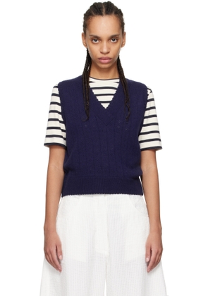 Cordera Blue Merino Pointelle Vest