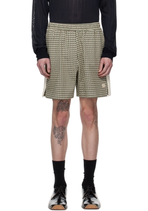 Wales Bonner Beige & Green Power Shorts