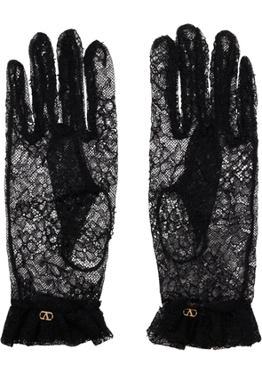 Valentino Garavani Black VLogo Signature Lace Gloves
