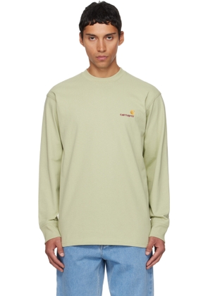 Carhartt Work In Progress Green American Script Long Sleeve T-shirt