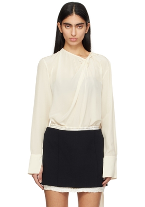 Victoria Beckham Off-White Twist Detail Scarf Blouse