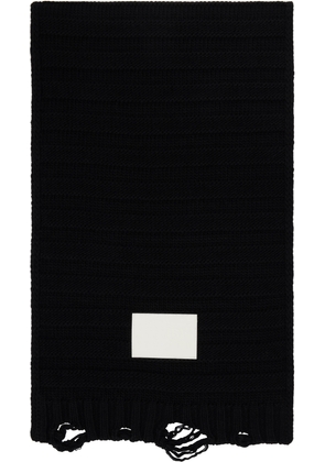 MM6 Maison Margiela Black Wool Scarf