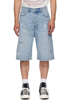 Ksubi Blue Maxx Painter Blue Denim Shorts