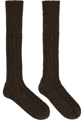 Maison Margiela Brown Bootleg Socks
