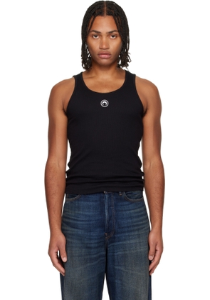 Marine Serre Black Moon Logo Ribbed Jersey Tank Top