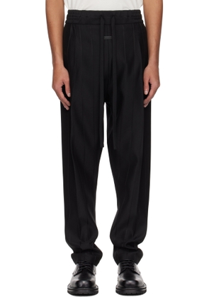 Fear of God Black Pinstripe Drawstring Eternal Trousers