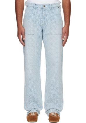 Casablanca Blue Relaxed Monogram Jeans