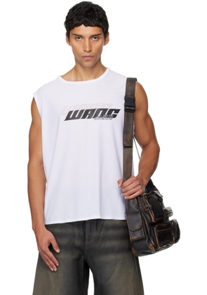 Alexander Wang White Graphic Logo Muscle Tank Top