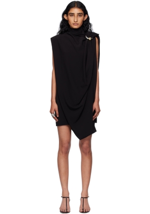 Jean Paul Gaultier Black Draped Jersey Minidress