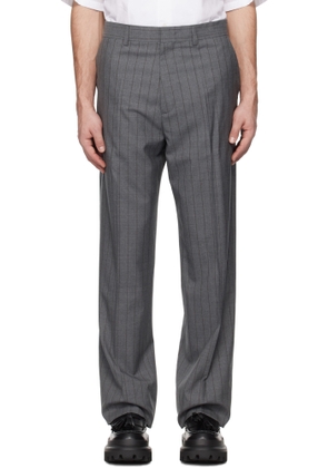 Moschino Gray Wool Pinstripe Trousers