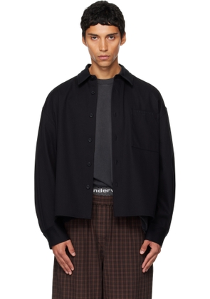 Alexander Wang Black Boxy Cropped Long Sleeve Shirt