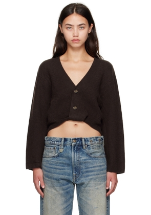 R13 Brown Twisted Front Ribbed Cardigan